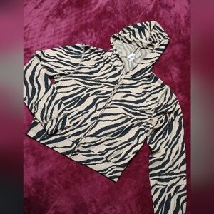 Lightweight Zebra Print Hoodie